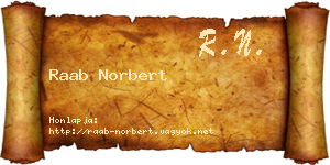 Raab Norbert névjegykártya